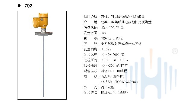 慧博新銳HBRD702導波雷達物位計選型說明書