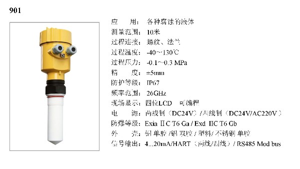 雷達液位計HBRD-901 產品說明書